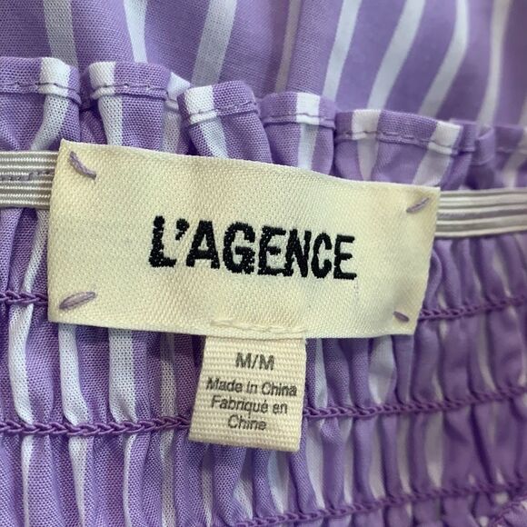 L’AGENCE lilac striped off shoulder top - Picture 7 of 7